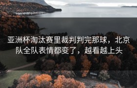 亚洲杯淘汰赛里裁判判完那球，北京队全队表情都变了，越看越上头