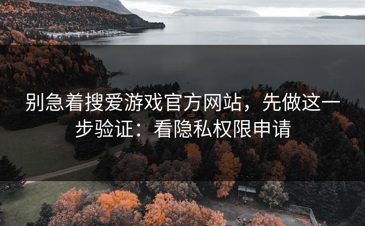 别急着搜爱游戏官方网站,先做这一步验证:看隐私权限申请 别急着搜爱游戏官方网站,先做这一步验证:看隐私权限申请